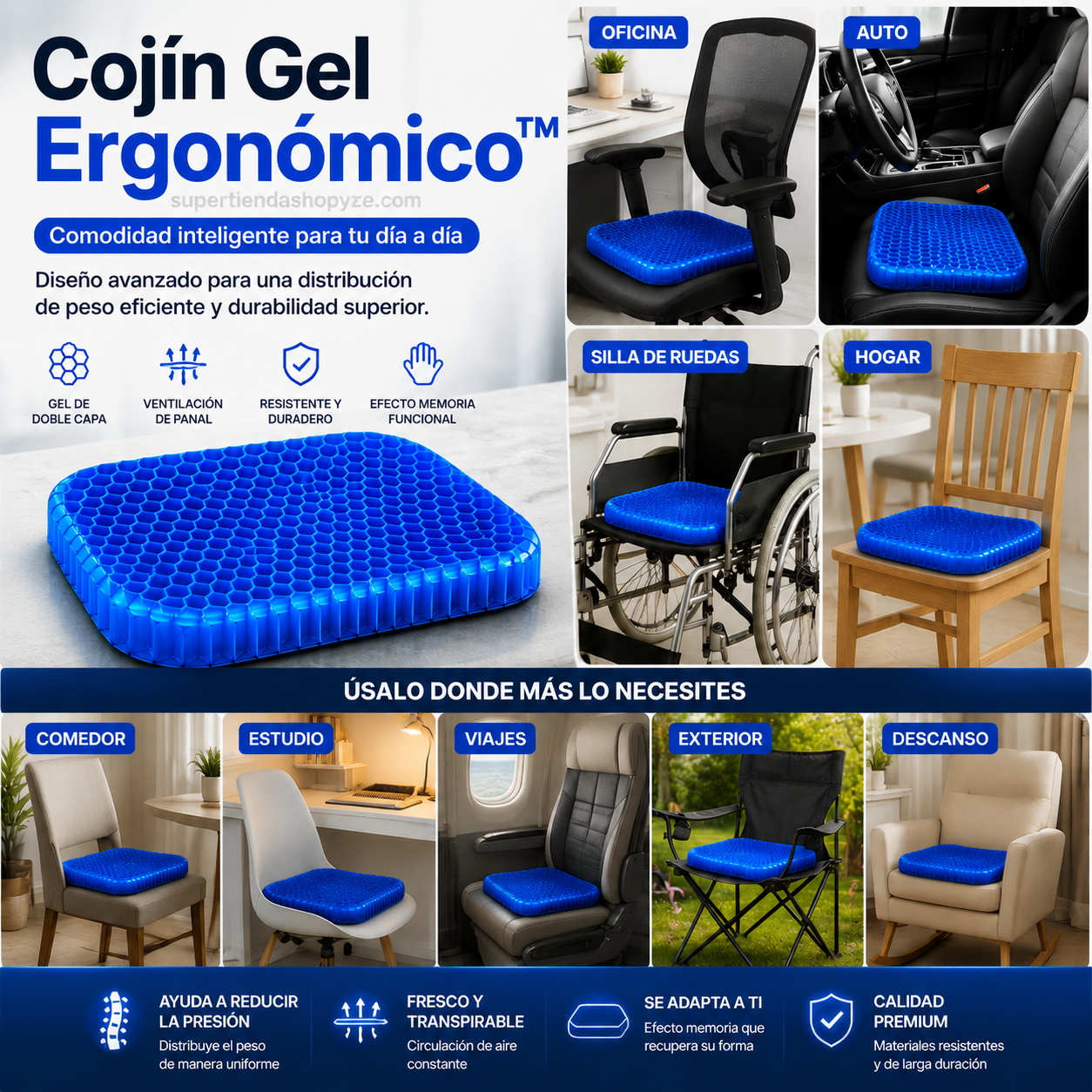Cojín Gel Ergonómico™ ⭐