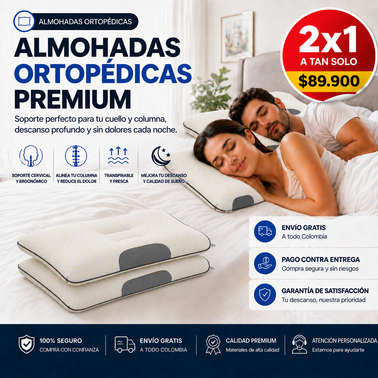 2x1 Almohadas ortopedicas PREMIUM