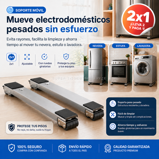 2X1 BASE UNIVERSAL CON RUEDAS PARA ELECTRODOMESTICOS -ORIGINAL-