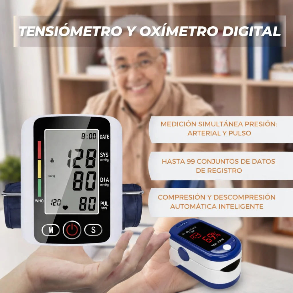 Vital Control PRO   👩‍⚕️🩺👨‍⚕️TENSIOMETRO DIGITAL + OXIMETRO