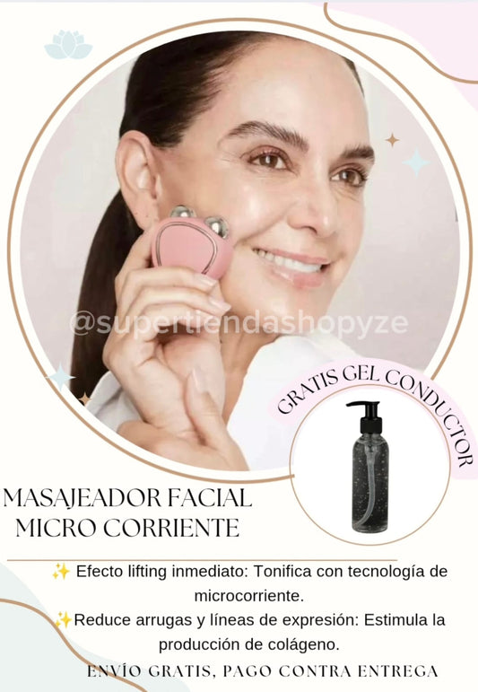 MASAJEADOR FACIAL CON MICRO CORRIENTE GRATIS GEL CONDUCTOR