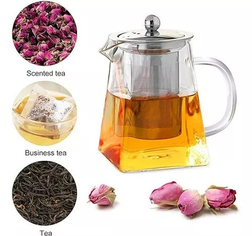 Tetera De Vidrio Con Infusor De Acero