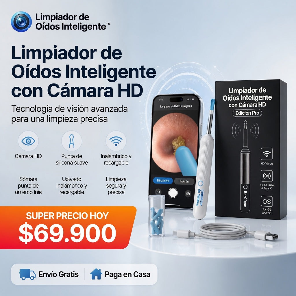 Limpiador de oídos inteligente con camara HD